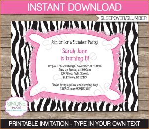 Sleepover Birthday Party Invitation Template