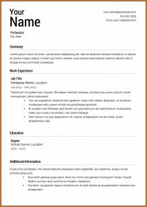 Templates Of Resumes