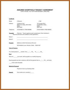 Tenancy Agreement Template Pdf Uk