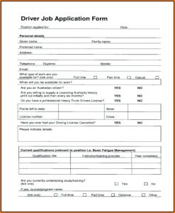Tow Truck Driver Job Application