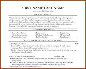 Truck Driving Job Application Template