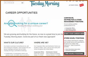 Tuesday Morning Application Online