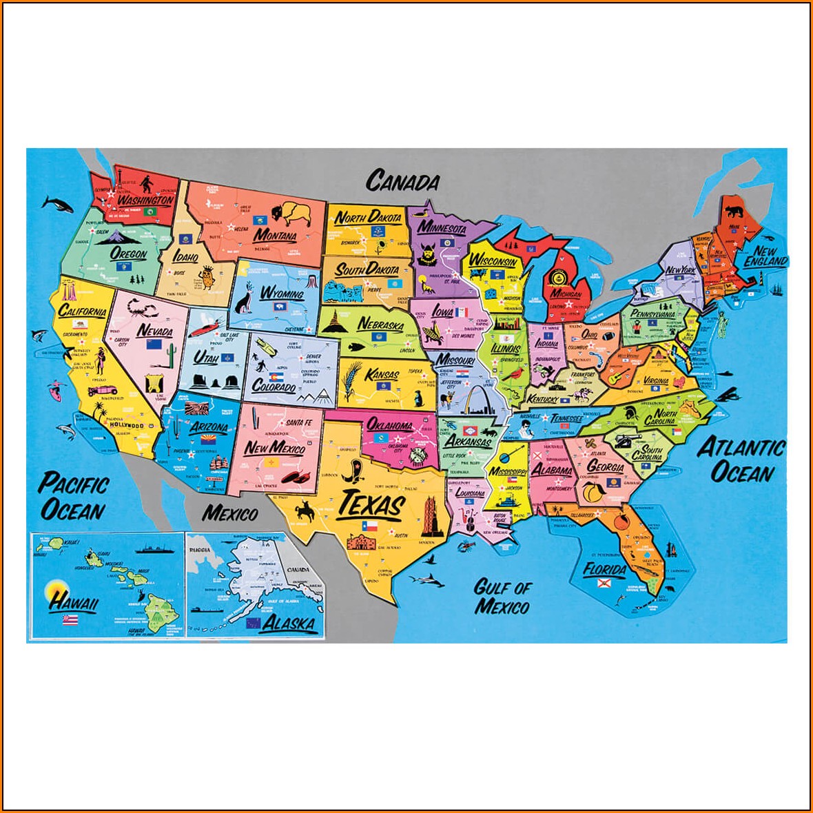 Usa Magnetic Puzzle Map