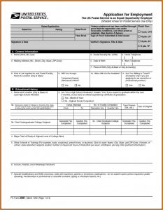 Usps Job Application Form