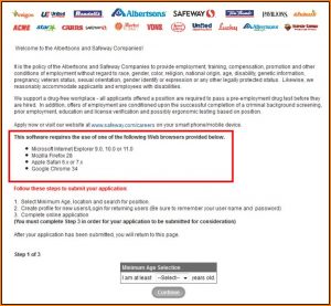 Vons Online Job Application