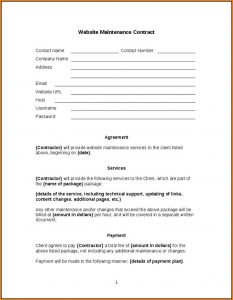 Website Maintenance Agreement Template