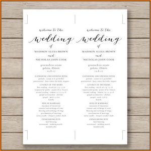 Wedding Pamphlet Template Word