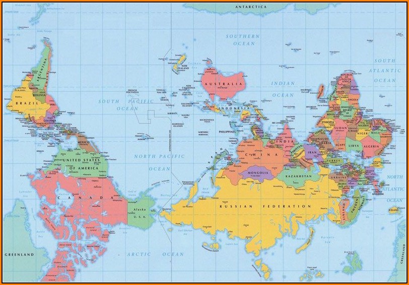 World Map Flipped Upside Down