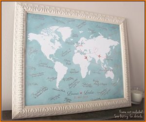 World Map Guest Book