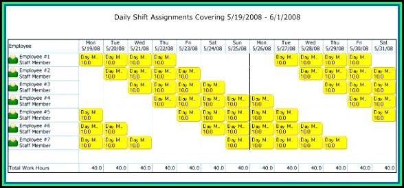 4 10 Hour Shift Schedule Templates