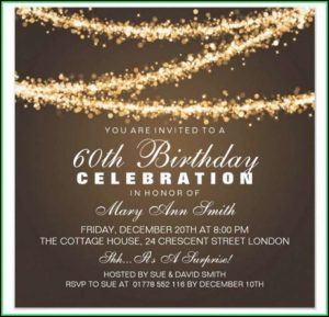 60th Birthday Invitation Cards Templates