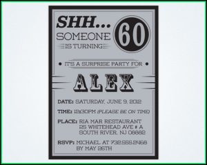 60th Surprise Party Invitation Templates