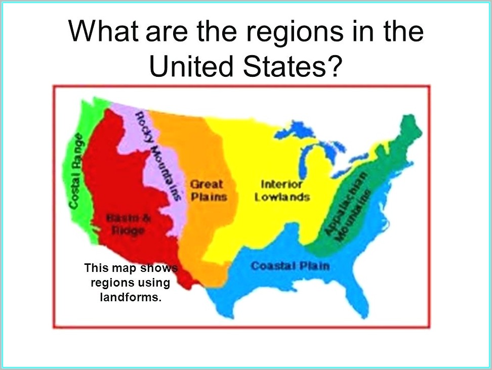 8 Geographic Regions Of The United States Map