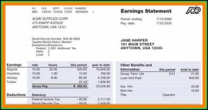 Adp Check Stubs Template