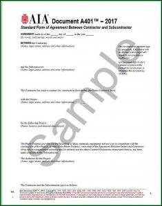 Aia Contract Form A401