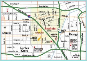 Anaheim Hotel Map Around Disneyland