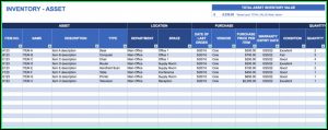 Asset Inventory Management Excel Template