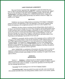 Asset Purchase Agreement Template India