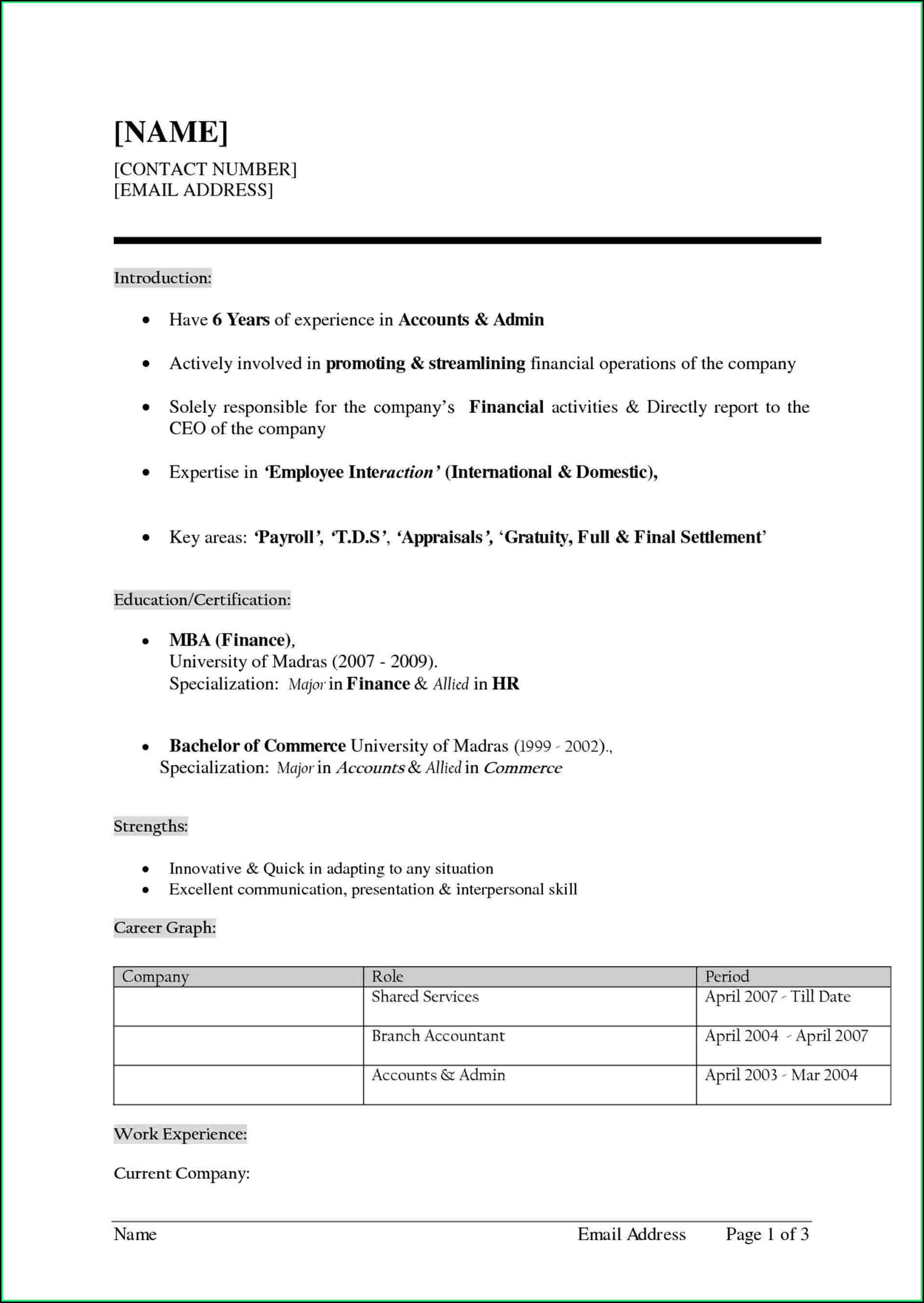 Attractive Resume Templates Free Download For Freshers