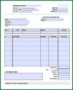 Auto Repair Invoice Template
