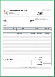 Automotive Repair Invoice Template