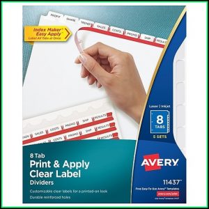 Avery 8 Tab Index Template 11437