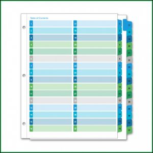 Avery 8 Tab Index Template Download