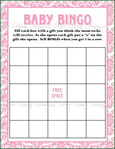 Baby Shower Bingo Template Pdf