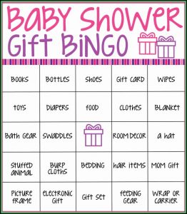 Baby Shower Bingo Template Uk