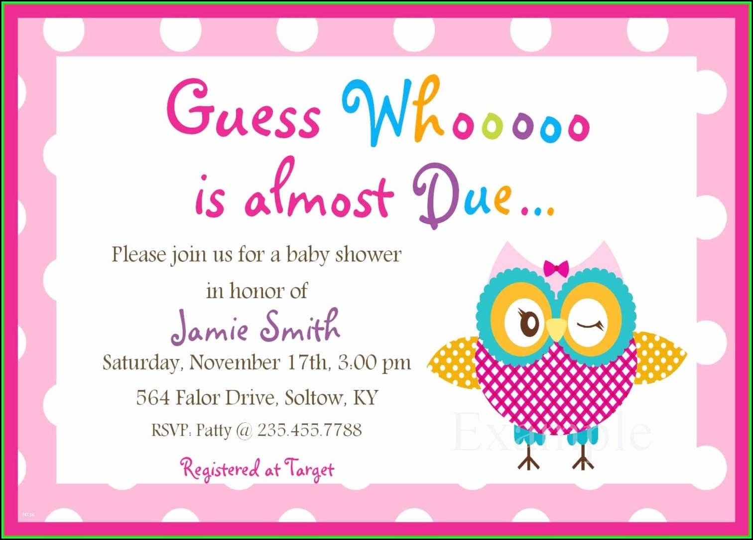 Baby Shower Invitation Card Template Free Download