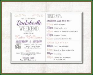 Bachelorette Itinerary Template Free