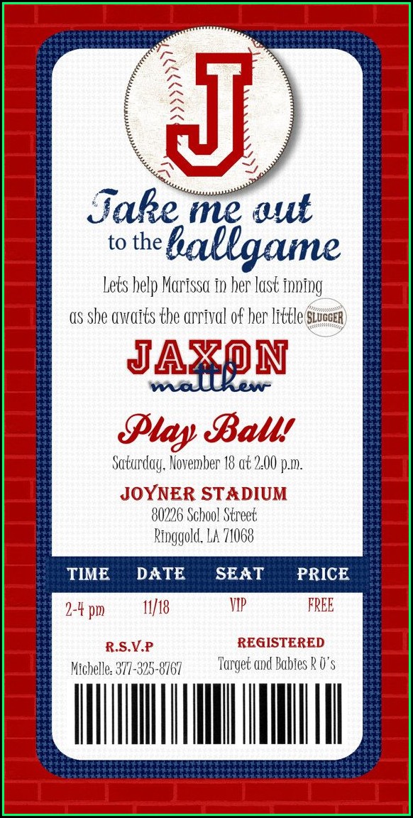 Baseball Party Invitation Template Free