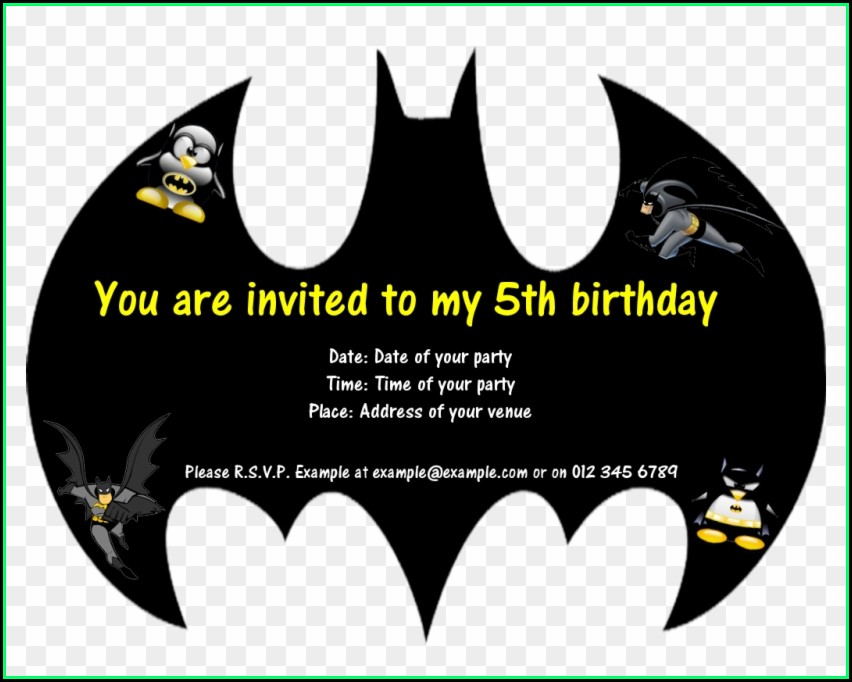 Batman Invitation Card Template