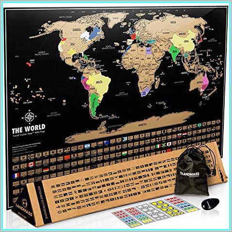 Black And Gold Scratch Off World Map