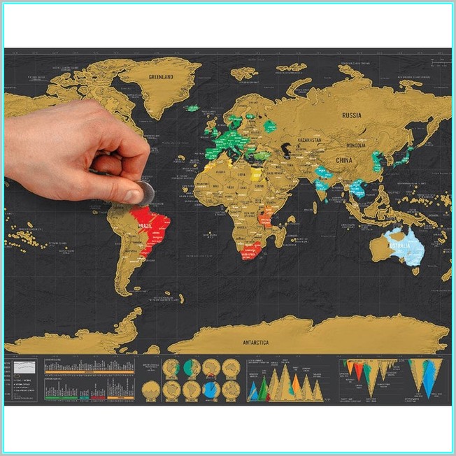 Black Scratch Off Travel World Map