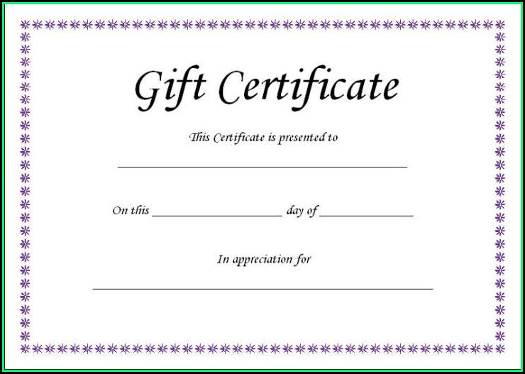 Blank Gift Certificate Template Free