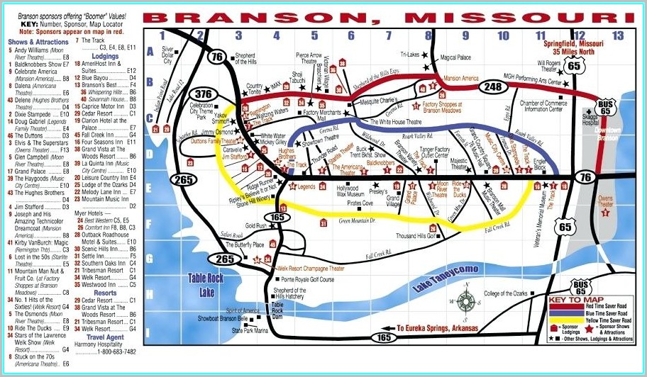Branson Strip Attractions Map