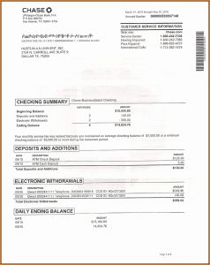 Fake Chase Bank Statement Template Free