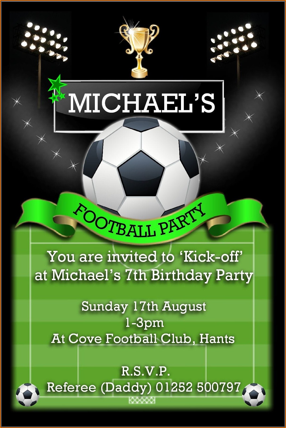Football Birthday Party Invitation Templates Free