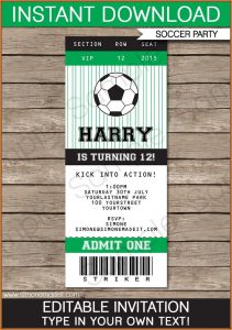 Football Ticket Invitation Template Free