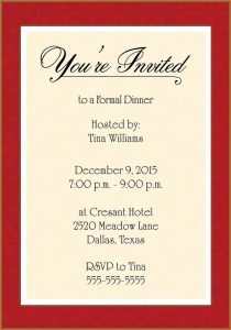 Formal Dinner Invitation Template
