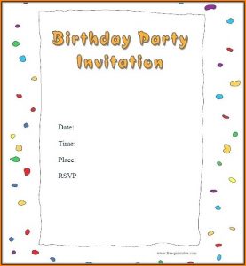 Free Birthday Party Invitation Templates