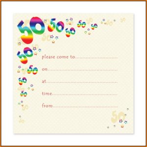Free Blank 50th Birthday Invitation Templates