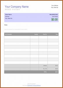 Free Blank Invoice Template Word