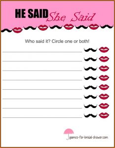 Free Bridal Shower Game Templates