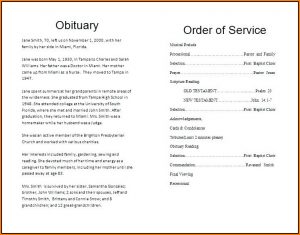 Free Catholic Funeral Order Of Service Template