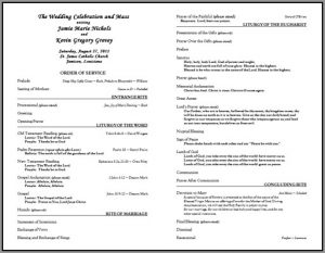 Free Catholic Wedding Program Template Without Mass