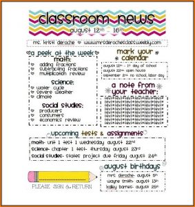 Free Classroom Newsletter Templates For Microsoft Word