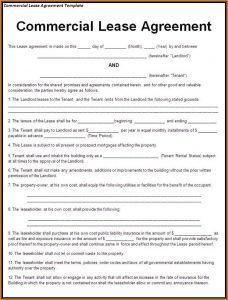 Free Commercial Lease Agreement Template Word