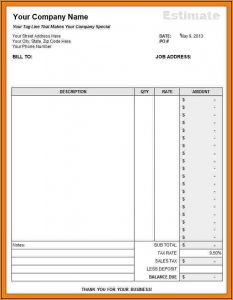 Free Construction Estimate Template Pdf
